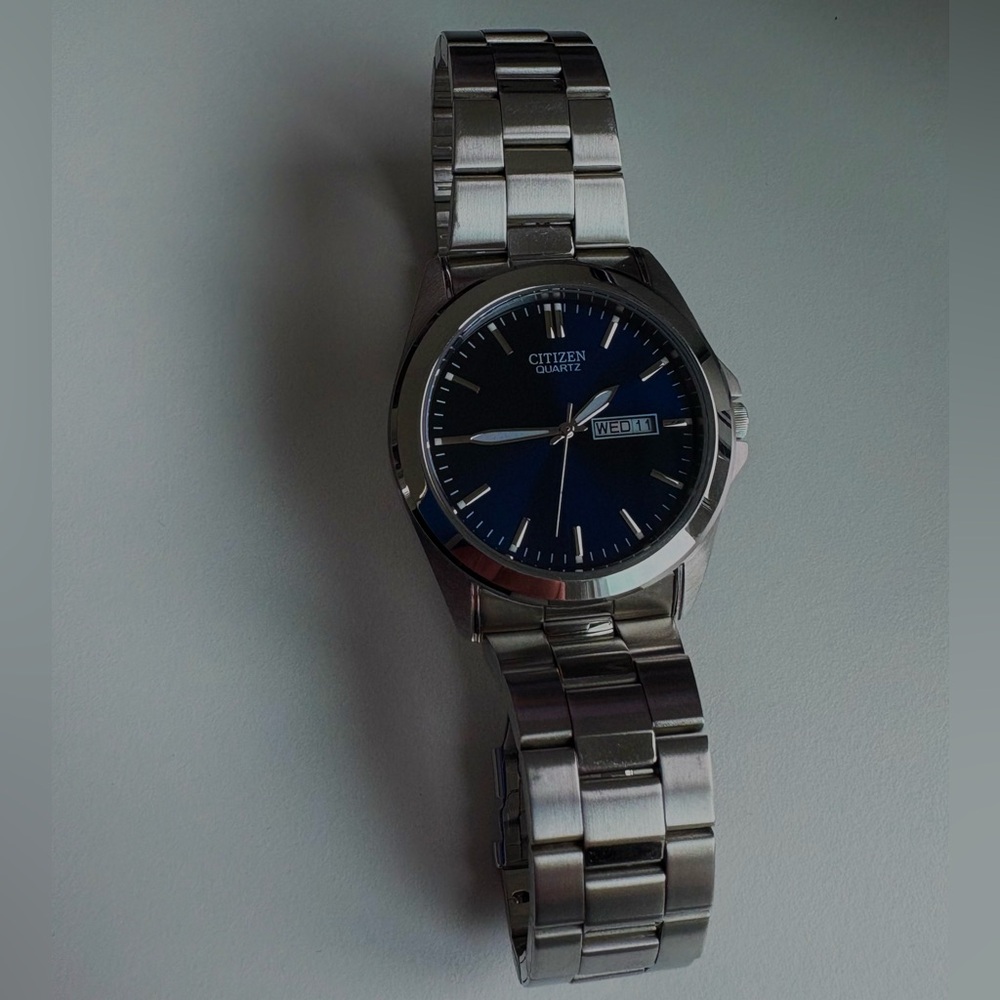 Citizen Quart Stainless Steel Watch - BF0-580-57L - Blue Dial, Great Condition
